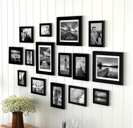 Art Street Sumptuous Memories - Set of 15 Individual Black Fiber Wood Photo Frames