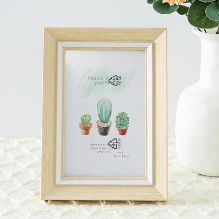Kuber Industries Photo Frame For Home D?cor|Use Horizontal & Vertical|Crystal Clear Glass|Perfect For Home, Office And Shop "11.6x16.7CM" (Natural)