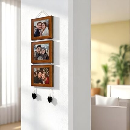 Dev Aastha Solid Brown Photo Frame Set for Wall Décor